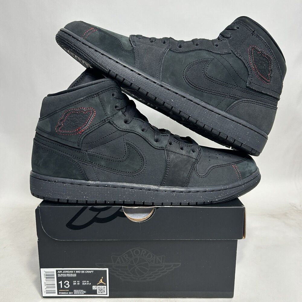 Nike Air Jordan 1 Mid SE Craft “Black Dark Smoke Gray” 2024
